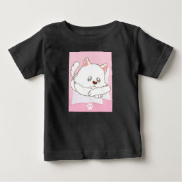 Camiseta Para Bebê Camiseta de Bebê com Estampa de Gato Fofo