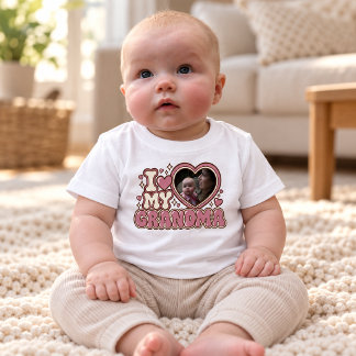 Camiseta Para Bebê Camiseta de Bebê com Foto Personalizada 'Eu Amo Mi
