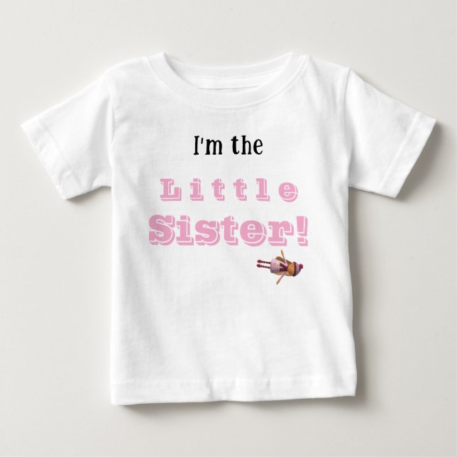 Camiseta Para Bebê Camiseta de Bebê com Idade Irmãzinha (Frente)