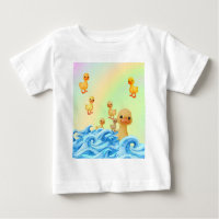 Camiseta de Bebê com Mãe e patinhos