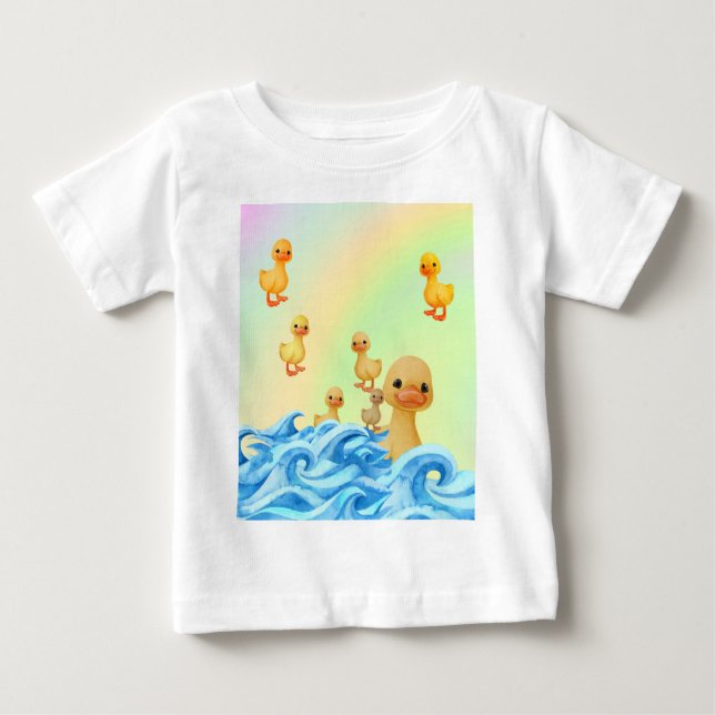 Camiseta Para Bebê Camiseta de Bebê com Mãe e patinhos (Frente)