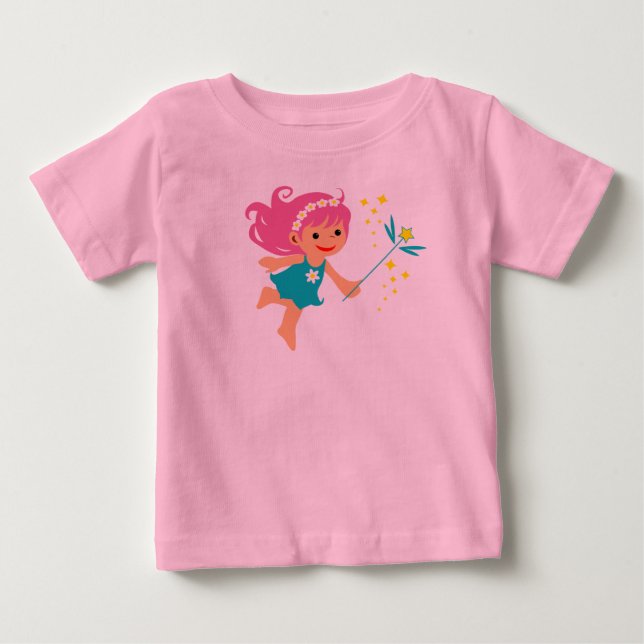 Camiseta Para Bebê Camiseta de bebê com menina fada (Frente)