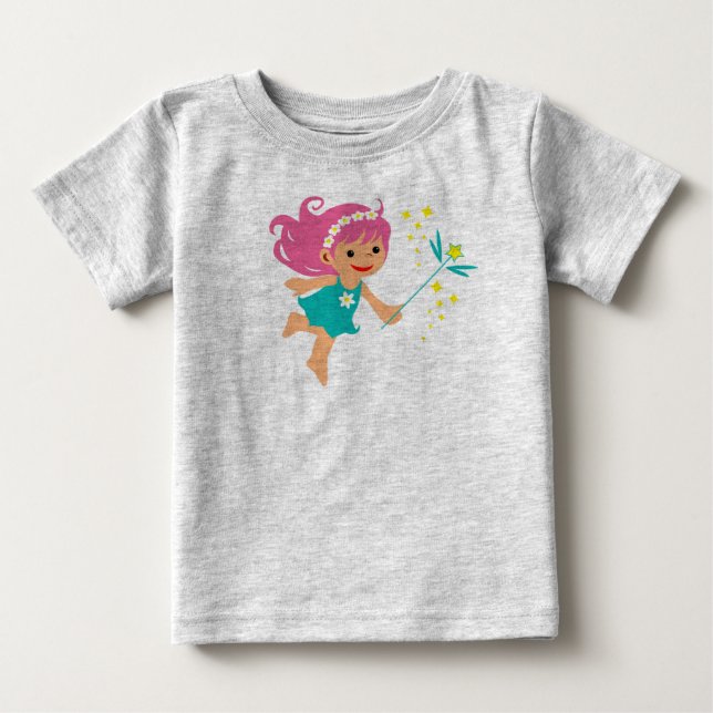 Camiseta Para Bebê Camiseta de bebê com menina fada (Frente)