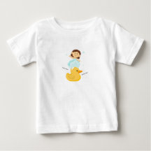 Camiseta de bebê com pato e menina