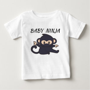 Camiseta Para Bebê camiseta de bebê com uma foto ninja e um texto ni