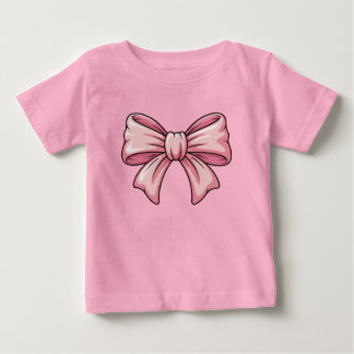 Camiseta Para Bebê Camiseta de Bebê Coquete com Laço Rosa Fofo
