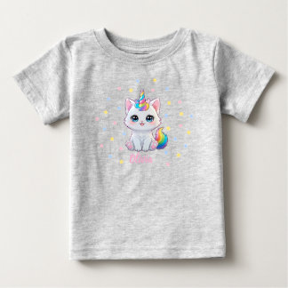 Camiseta Para Bebê Camiseta de Bebê Cute Kawaii Caticorn