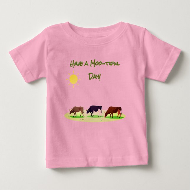 Camiseta Para Bebê Camiseta de Bebê da Fazendinha da Vaca Fofa (Frente)