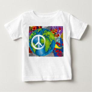 Camiseta Para Bebê Camiseta de Bebê da Paz Mundial