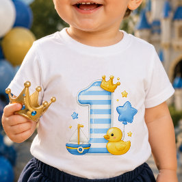 Camiseta Para Bebê Camiseta de bebê de 1º aniversário com coroa