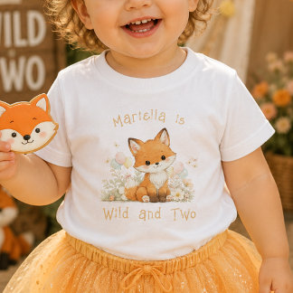 Camiseta Para Bebê Camiseta de bebê de 2º aniversário selvagem e dois