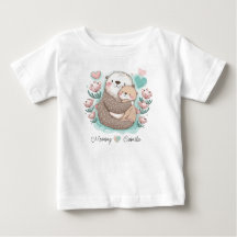 Camiseta de Bebê de Amor de Lontra Mar Personaliza