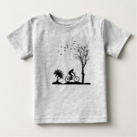 Camiseta de Bebê de Arte de Bicicleta da Natureza