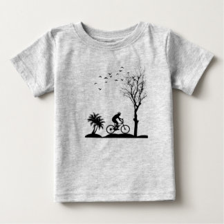 Camiseta Para Bebê Camiseta de Bebê de Arte de Bicicleta da Natureza