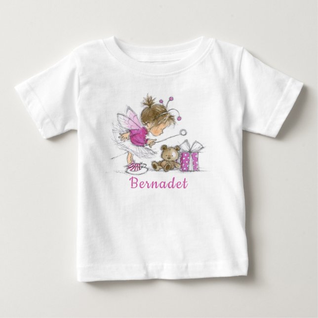 Camiseta Para Bebê Camiseta de Bebê de Ballerina Fada Cuta (Frente)