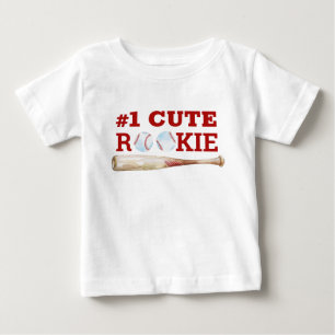Camiseta Para Bebê Camiseta de bebê de beisebol One Cute Rookie