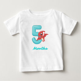Camiseta Para Bebê Camiseta de bebê de dinossauro fofo de cinco meses