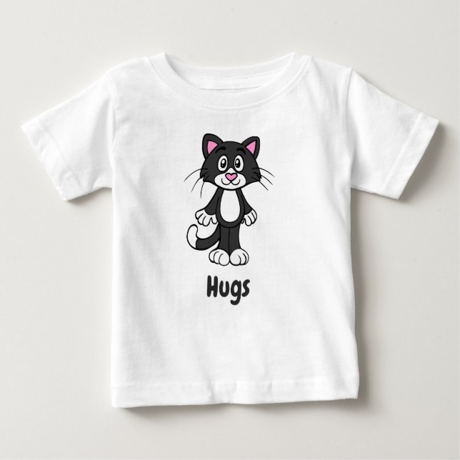 Camiseta Para Bebê Camiseta de bebê de gato Tuxedo (Frente)