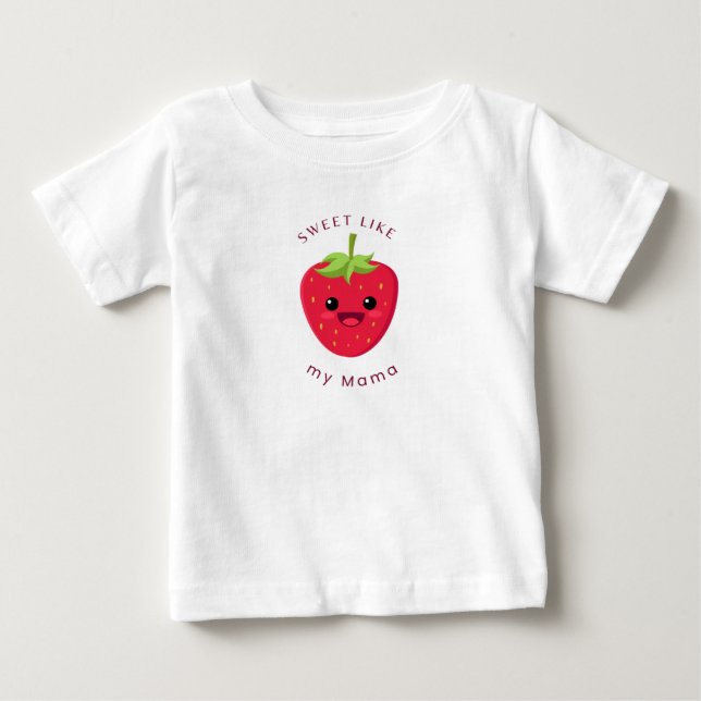 Camiseta Para Bebê Camiseta de Bebê de Morango (Frente)