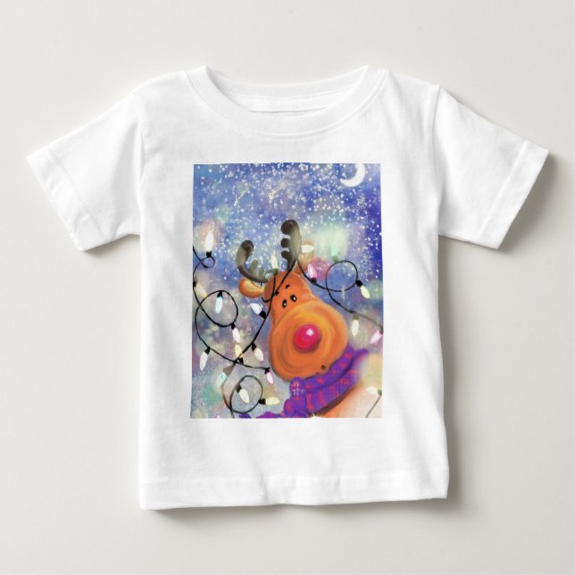 Camiseta Para Bebê Camiseta de Bebê de Natal (Frente)
