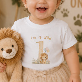 Camiseta Para Bebê Camiseta de Bebê de Primeiro Aniversário Watercolo