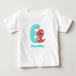 Camiseta Para Bebê Camiseta de bebê de seis meses de dinossauro fofo