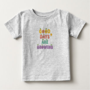Camiseta Para Bebê Camiseta de Bebê Dias Felizes Estão Crescendo