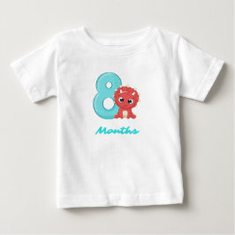 Camiseta Para Bebê Camiseta de Bebê Dinossauro Fofo de Oito Meses