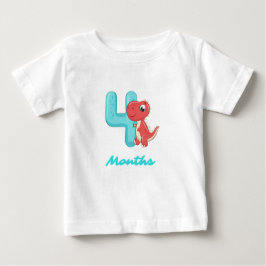 Camiseta Para Bebê Camiseta de bebê dinossauro fofo de quatro meses