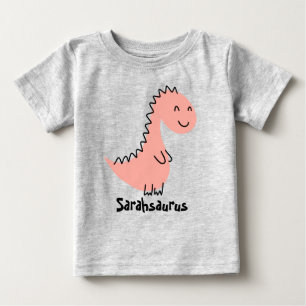Camiseta Para Bebê Camiseta de Bebê Dinossauro Nome Personalizado