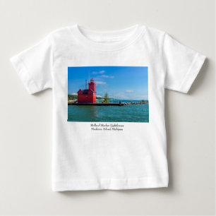 Camiseta Para Bebê Camiseta de bebê do farol de Holland Harbor