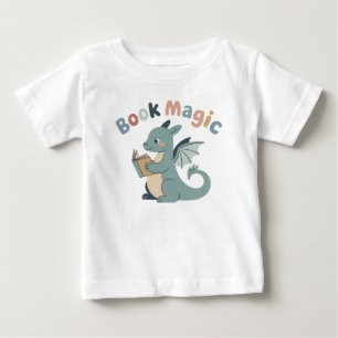 Camiseta Para Bebê Camiseta de Bebê Dragão de Leitura Mágica de Livro