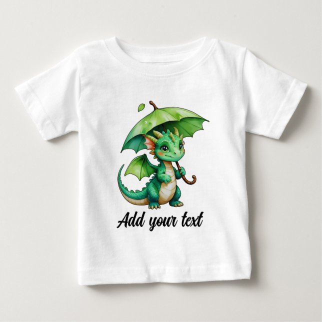 Camiseta Para Bebê Camiseta de Bebê Dragão Fofo (Frente)