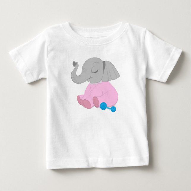 Camiseta Para Bebê Camiseta de bebê elefante bebê (Frente)