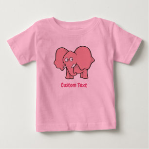 Camiseta Para Bebê Camiseta de Bebê Elefante Rosa