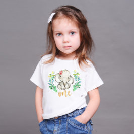 Camiseta Para Bebê Camiseta de bebê elefante selvagem de um primeiro 