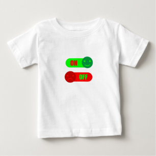 Camiseta Para Bebê Camiseta de Bebê Emoji de Humor Ligado e Desligado