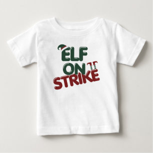 Camiseta Para Bebê Camiseta de Bebê Engraçada 'Elfo em Greve'