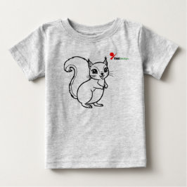 Camiseta Para Bebê Camiseta de Bebê Esquilo da Floresta