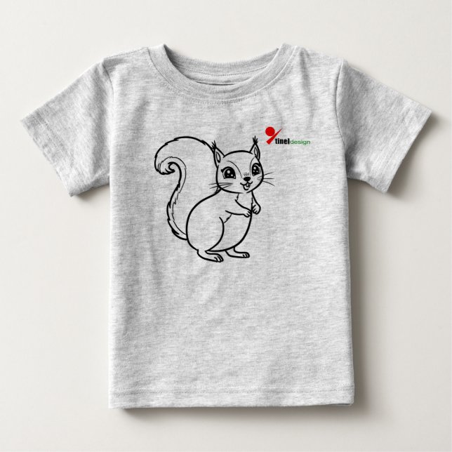 Camiseta Para Bebê Camiseta de Bebê Esquilo da Floresta (Frente)