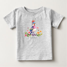 Camiseta Para Bebê Camiseta de Bebê Floral Passarinho Azul Rosa Fofa