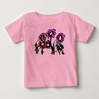 Camiseta Para Bebê Camiseta de Bebê Flores Unisex