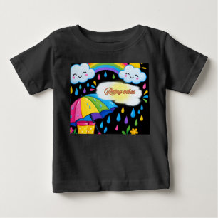 Camiseta Para Bebê Camiseta de Bebê Fofa Apenas Vibrações Chuvosas