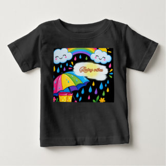 Camiseta Para Bebê Camiseta de Bebê Fofa Apenas Vibrações Chuvosas 