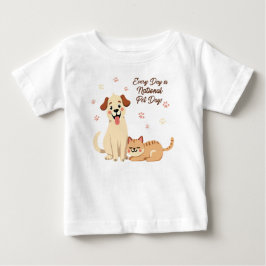Camiseta Para Bebê Camiseta de Bebê Fofa com Cachorro e Gato