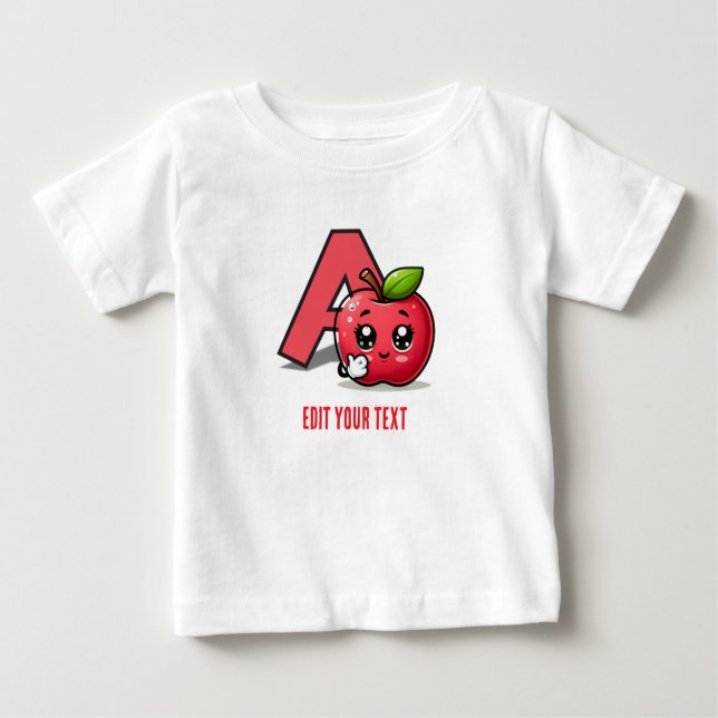 Camiseta Para Bebê Camiseta de bebê fofa personalizável (Frente)