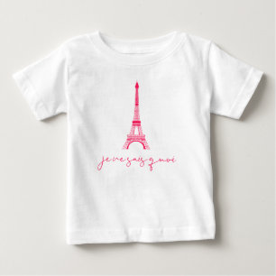 Camiseta Para Bebê Camiseta de Bebê Fofo Eiffel Tower Je Ne Sais Quoi