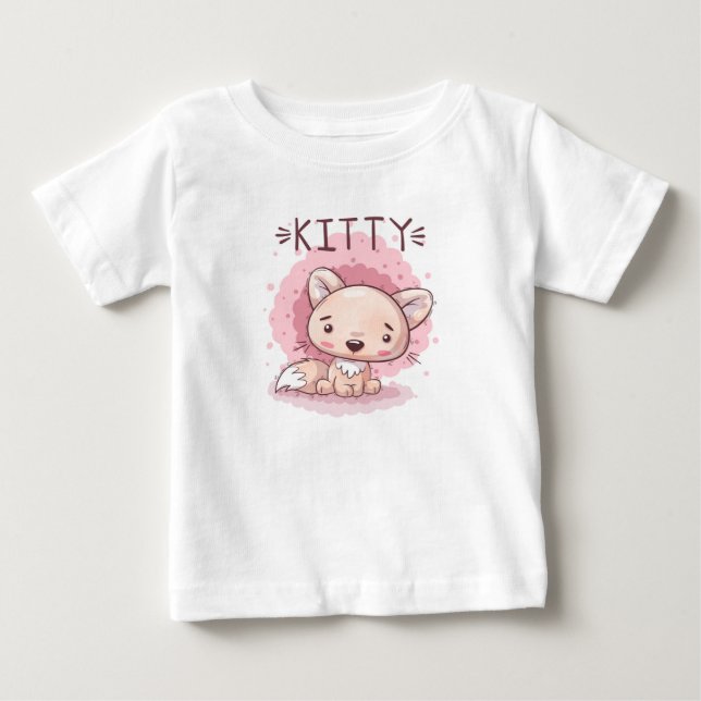 Camiseta Para Bebê Camiseta de Bebê Gatinho Fofo (Frente)