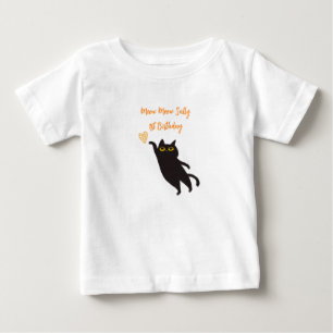 Camiseta Para Bebê Camiseta de Bebê Gatinho Preto Fofo