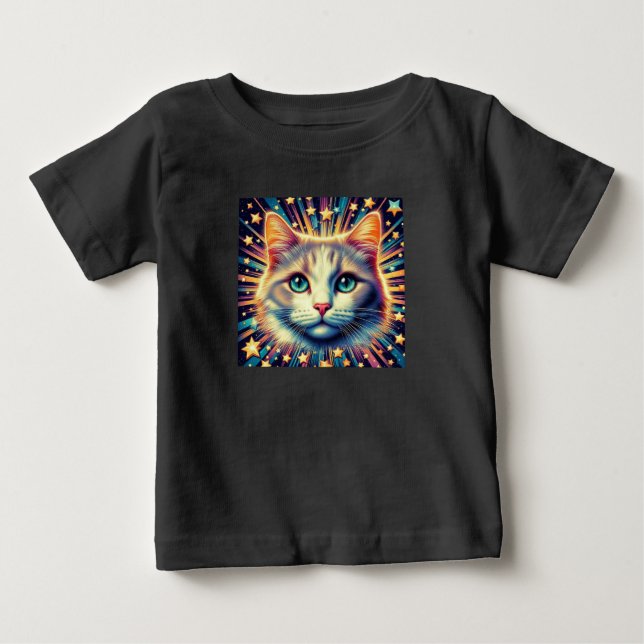 Camiseta Para Bebê Camiseta de bebê gato fofo! (Frente)